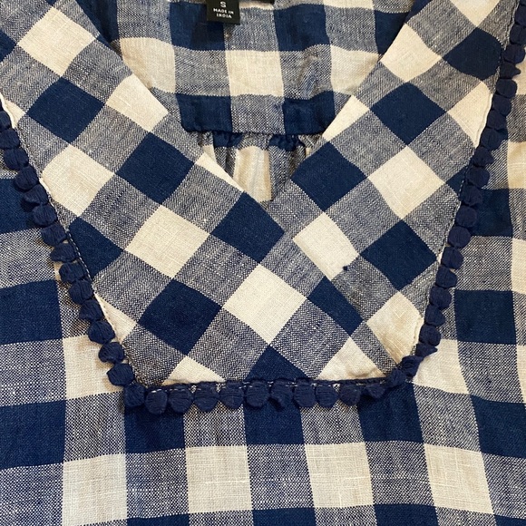 Talbots Navy and White Gingham Tank Top - Picture 3 of 6